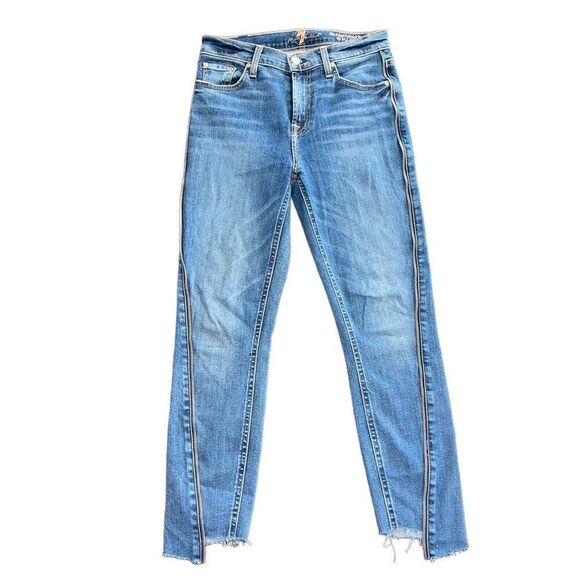 7 For All Mankind High Waist Ankle Skinny Jeans 26 - Picture 1 of 8